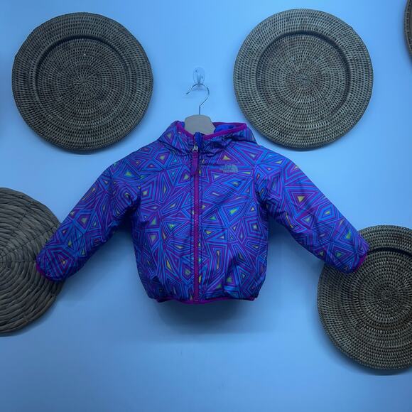 The North Face Reversible Hooded Puffer Jacket Coat Winter Toddler Girls 2T - Picture 3 of 8